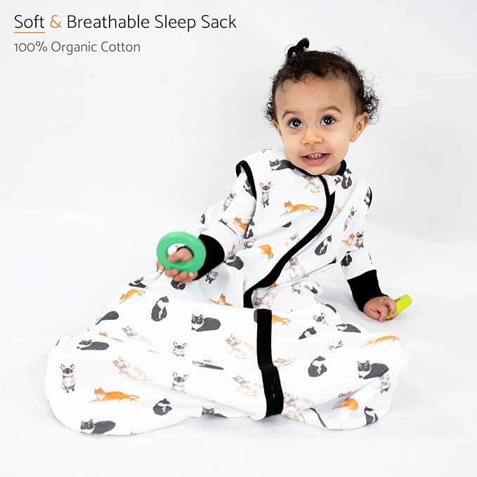 LollyBanks Baby Sleep Sack, 100% Cotton Wearable Blanket 2-Way Zipper Sleep - Image 2