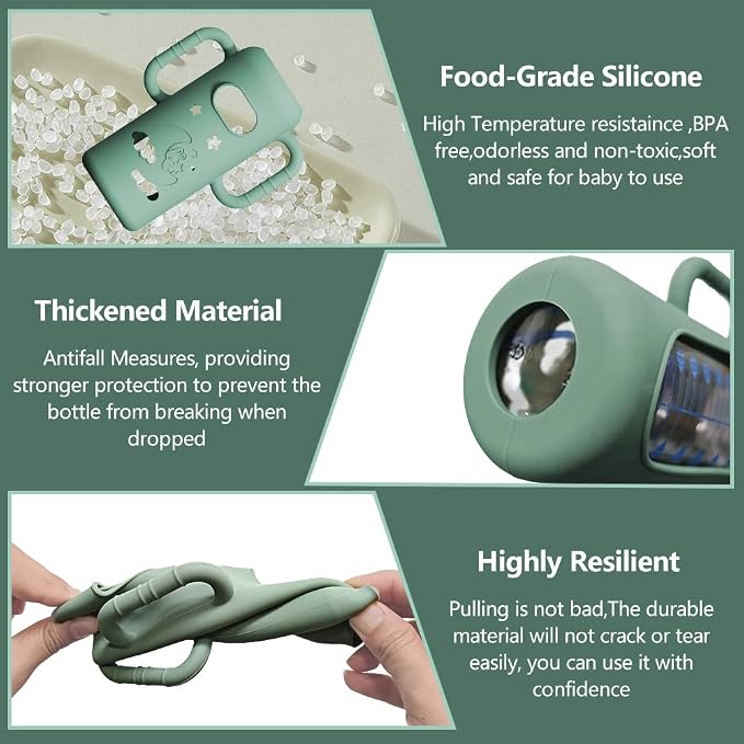 4 Pack Silicone Sleeves for Dr. Brown's Glass Bottles - Image 4