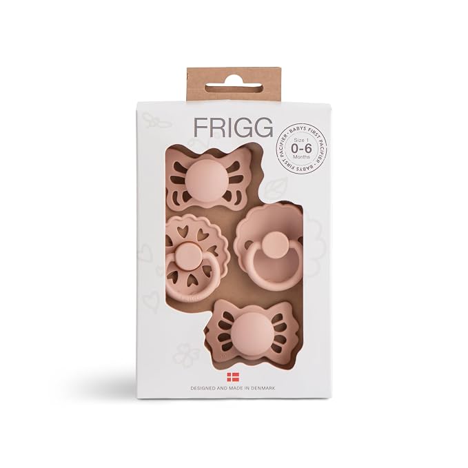 FRIGG Baby's First Pacifier​ Set | Floral Heart 4-Pack | Made in Denmark | by mushie