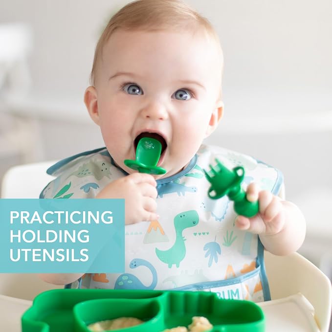 Bumkins Baby Utensils Set, Chewtensils Silicone Spoons - Image 2