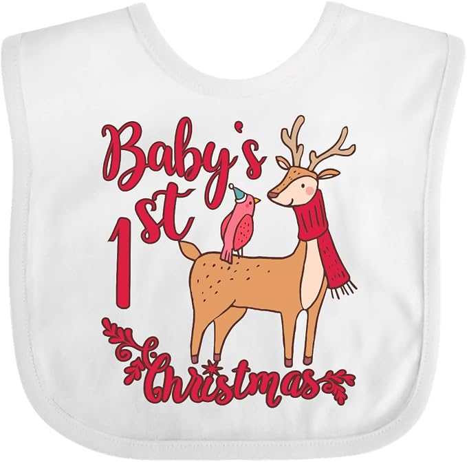 inktastic Baby's First Christmas Baby Bib by Inktastic