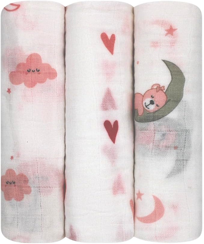 100% Muslin Cotton Baby Receiving Cloths, 27x27 in, Soft & Gentle by Unknown
