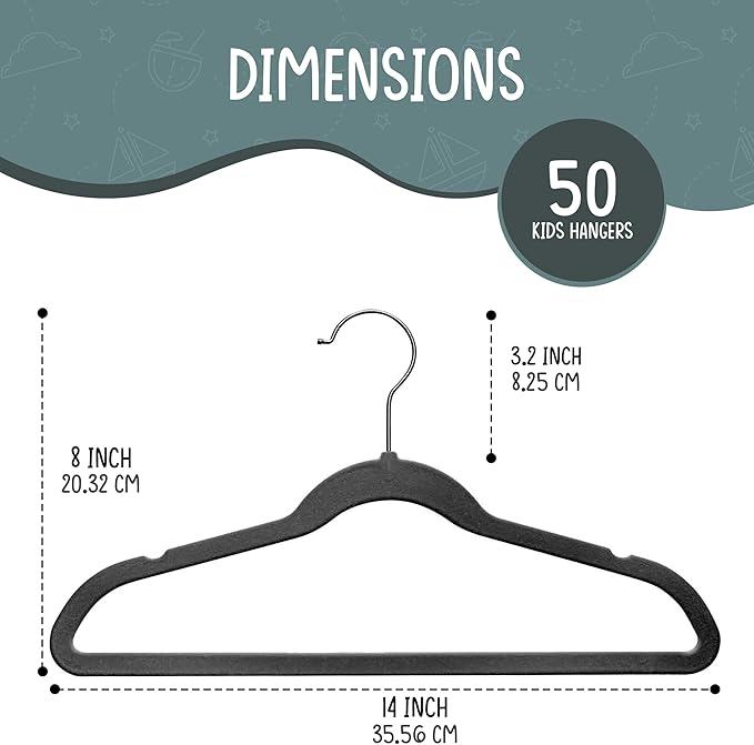 50 Premium Kids Velvet Hangers - Image 2