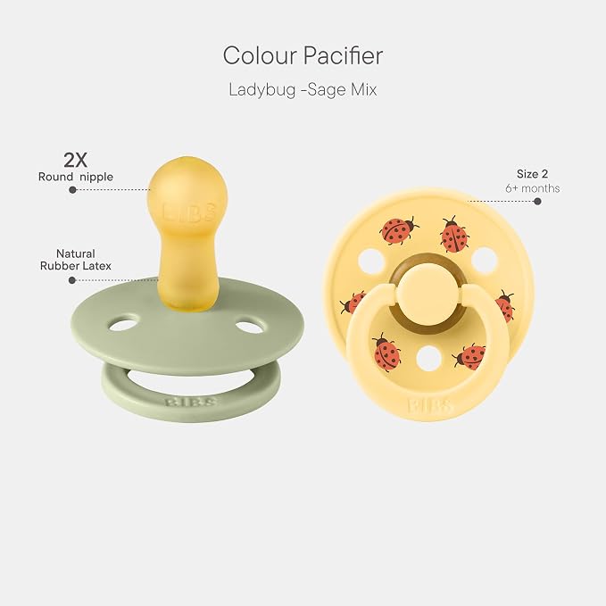 BIBS Studio Soother 2-Pack, BPA Free Dummy Pacifier, Round Nipple. Natural - Image 2