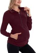 GINKANA Maternity Women's Long Sleeve Shirt Half Zipper Lapel Lightweight by GINKANA
