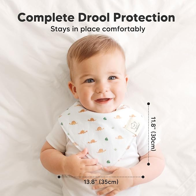 8-Pack Organic Baby Bandana Bibs - Image 5