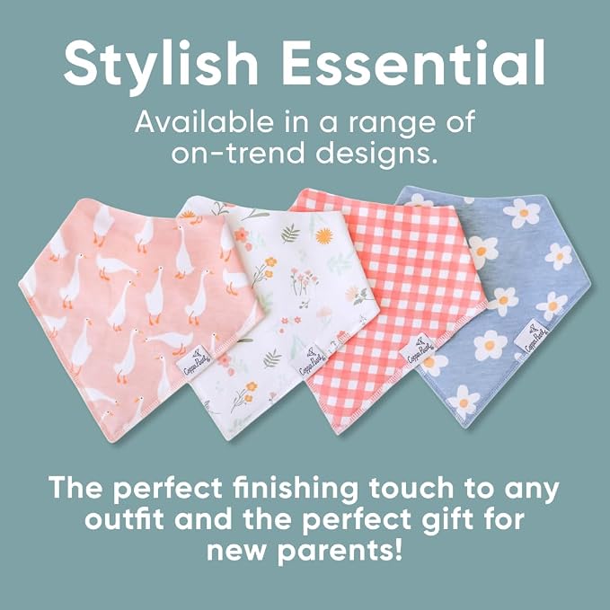 Copper Pearl 4 Pack Soft Cotton Baby Bibs - Image 6