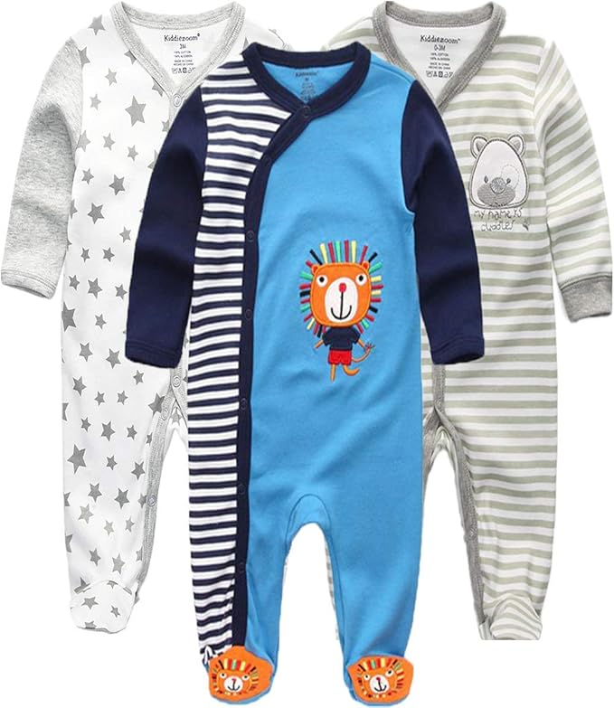 Kiddiezoom Baby and Toddler Boys'Snug Fit Footed One-Piece Romper Jumpsuit by Kiddiezoom