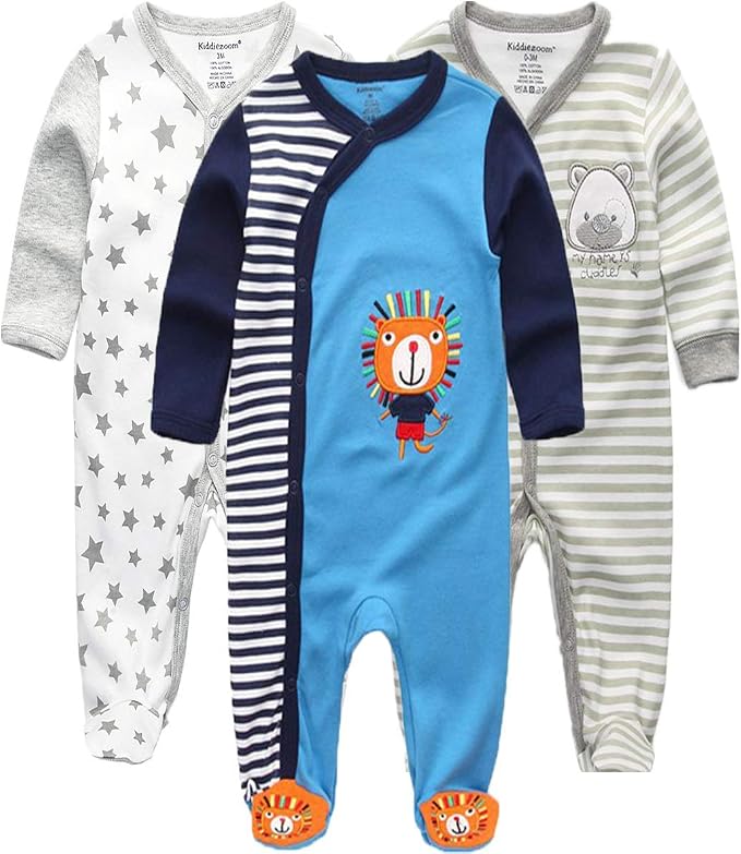 Kiddiezoom Baby and Toddler Boys'Snug Fit Footed One-Piece Romper Jumpsuit by Kiddiezoom