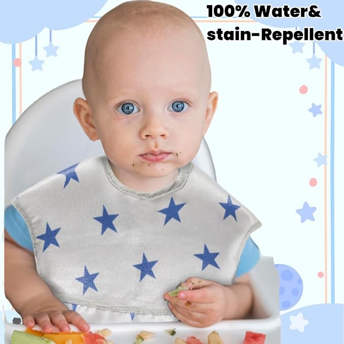 TSD Baby Bibs Waterproof Feeding Bibs 5pack Adjustable Mealtime Poctet Bib - Image 2