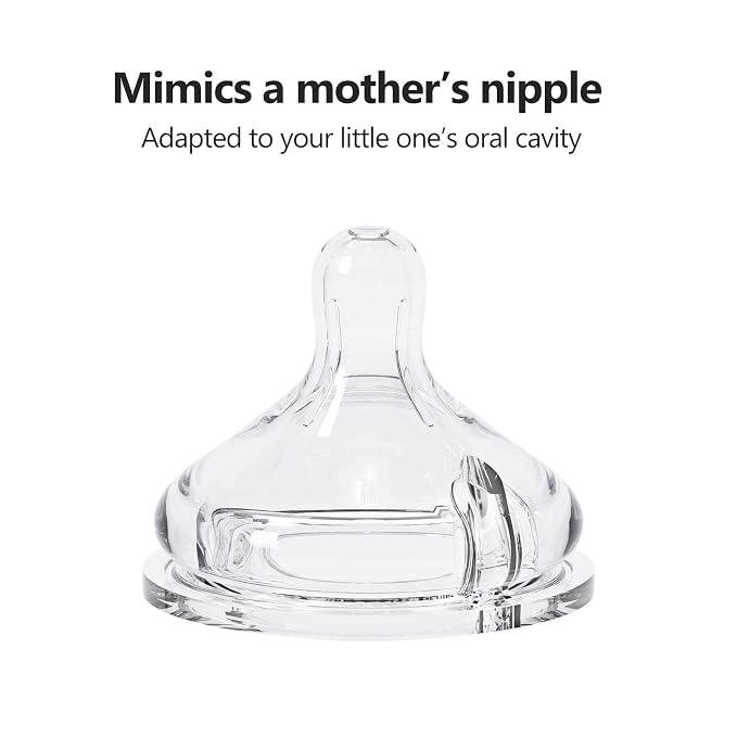 Yooforea Silicone Coated Glass Baby Bottle, 2M+ Medium Flow Nipple I Anti-Colic - Image 7