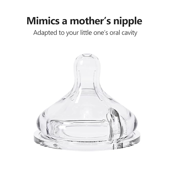 Yooforea Silicone Coated Glass Baby Bottle, 0M+ Slow Flow Nipple I Anti-Colic - Image 7