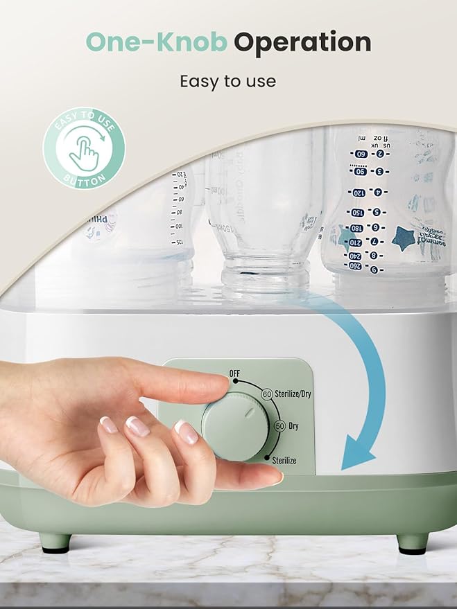 GROWNSY Adjustable 3 in 1 Large Bottle Sterilizer and Dryer, Electric Steam - Image 4