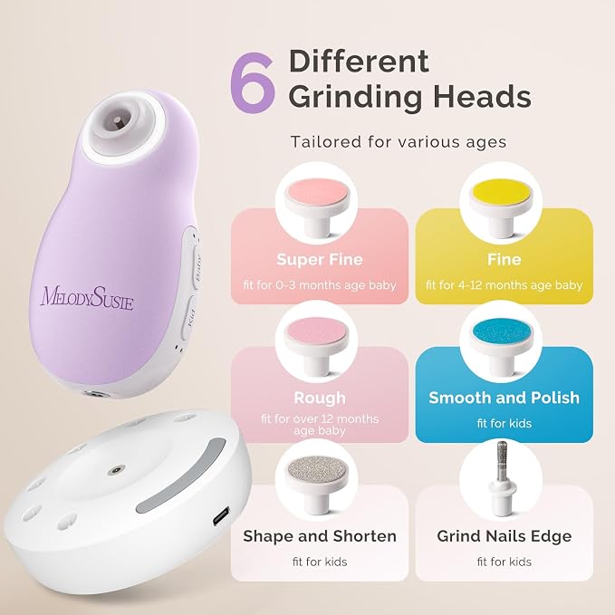 MelodySusie Baby Nail Trimmer Electric, Magnetic Rechargeable Baby Nail File - Image 5