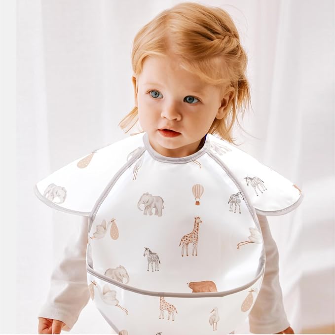 Feeding Bibs for Baby, 3 Pack-Waterproof & Easy Clean Feeding Bibs for Toddlers - Image 3