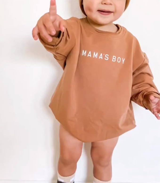 VISGOGO Newborn Infant Baby Boy Girls Oversized Romper Little Dude Sweater - Image 7