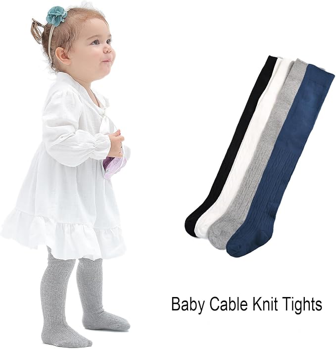 EPEIUS Baby Girl Tights Thick Cable Knit Leggings Stockings Cotton Pantyhose - Image 7