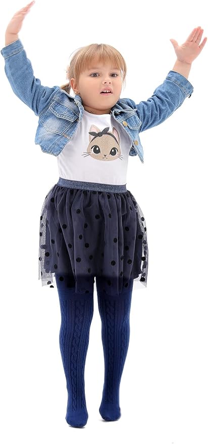 EPEIUS Baby Girl Tights Thick Cable Knit Leggings Stockings Cotton Pantyhose - Image 4
