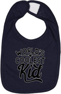World's Coolest Kid Funny Cute Humor Infant Premium Jersey Baby Bib by WildBobby