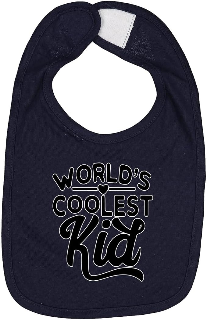 World's Coolest Kid Funny Cute Humor Infant Premium Jersey Baby Bib by WildBobby