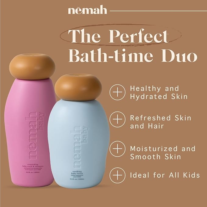 Nemah - Soothing 2-in-1 Baby Shampoo & Wash and Calming Body Lotion, a - Image 2
