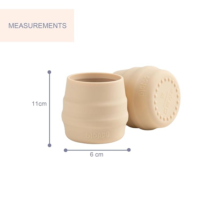BIBaDO - Sippit Silicone Baby Cup, Fawn - Open Training Silicone Cups - Soft - Image 3