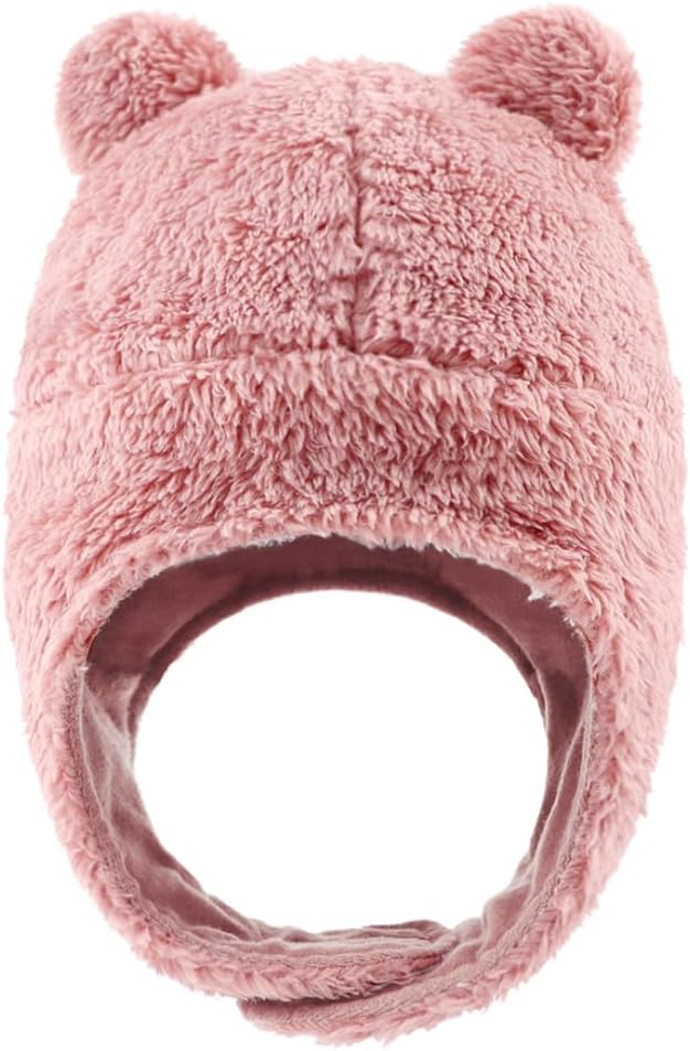 Bear Baby Winter Hat Toddler Earflap Beanie Unisex Infant Snow Cap Warm Fleece by Peecabe