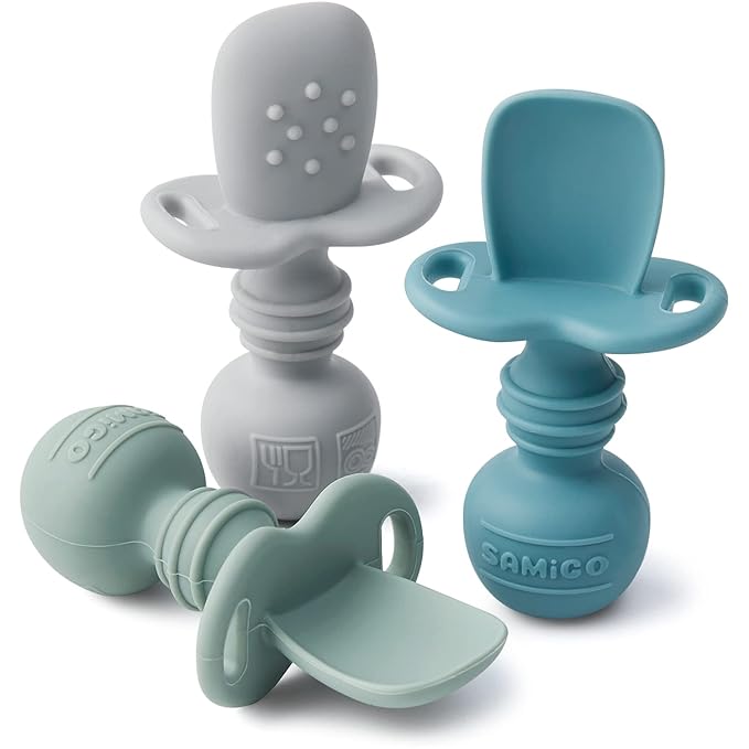 SAMiGO Silicone Baby Spoons Self Feeding 6+ Months by SAMiGO