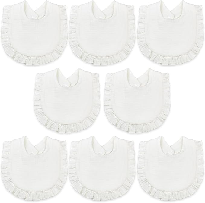 Baby Bibs Muslin Bibs 8 Pack for Drooling and Teething for Unisex Girls Boys by DOSMINE