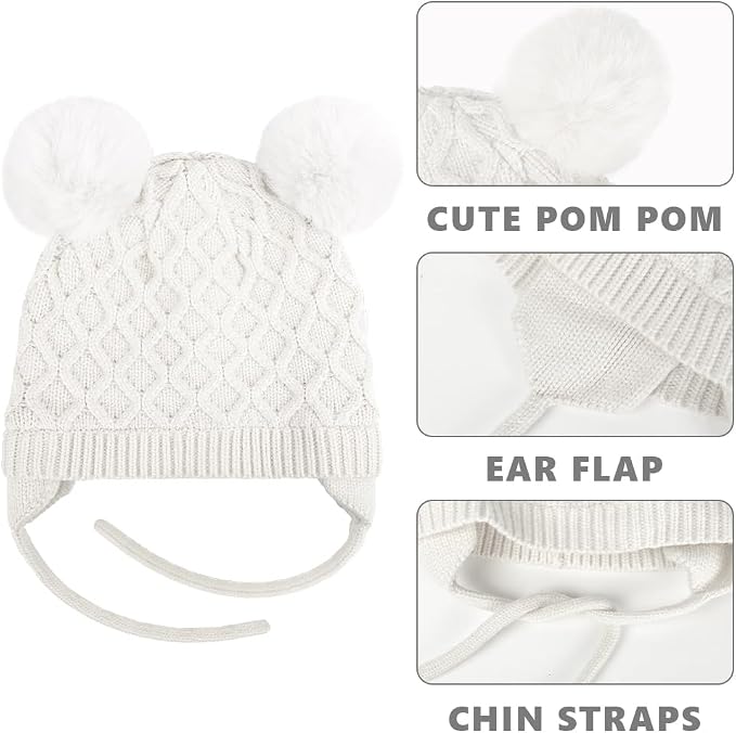 Labeol Baby Hats, Soft Warm Winter Knit Baby Beanie Hat - Image 3