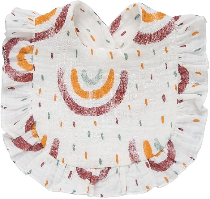 4 PACK Solid Muslin Baby Drool Bibs Set - Image 2