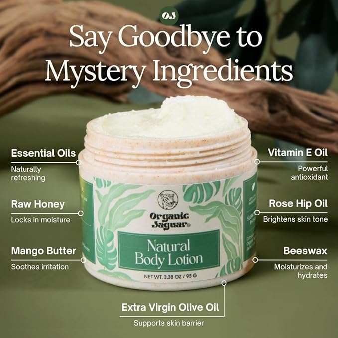 Organic Jaguar Natural Body Lotion, 8 oz, Moisturizer - Image 3