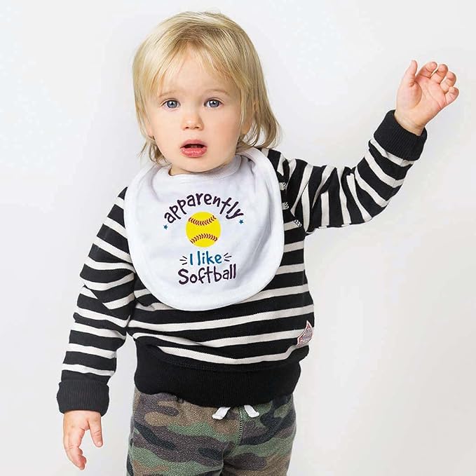 ChalkTalkSPORTS Softball Baby & Infant Bibs | Soft Microfiber Softball Baby Bibs - Image 2