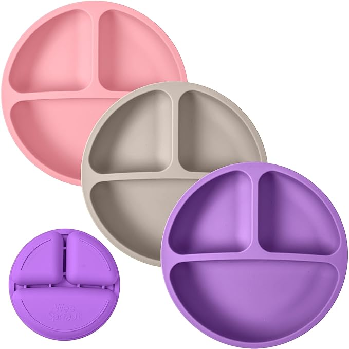 WeeSprout Silicone Plates for Babies & Toddlers 100% Food-Grade Dishes for Self by WeeSprout