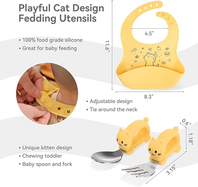 Portable Baby Plates with Suction, Non-Slip Dishwasher Safe Plates & Utensils - Image 4
