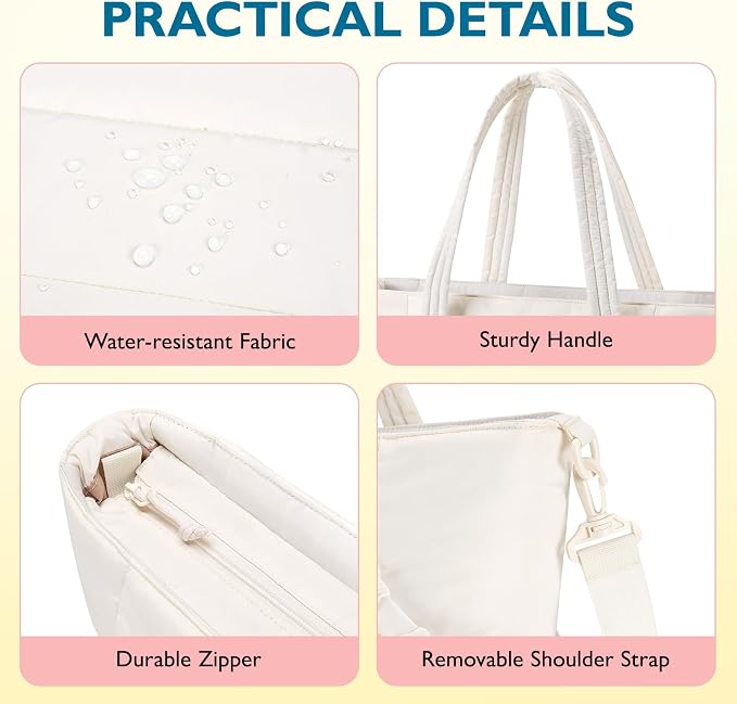 mommore Diaper Bag Tote with Stroller Organizer Puffer Bag Large Capacity Baby - Image 6