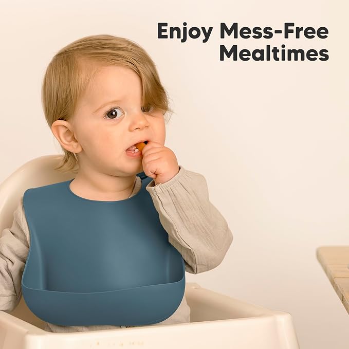 KeaBabies 2-Pack Silicone Baby Bibs - Image 9