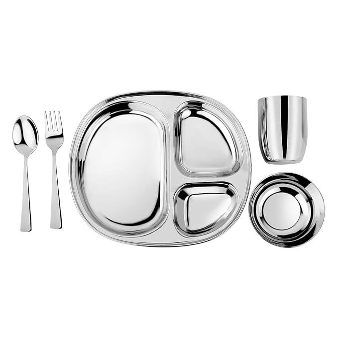 Ahimsa Stainless Steel Kids Dinnerware Set by Ahimsa