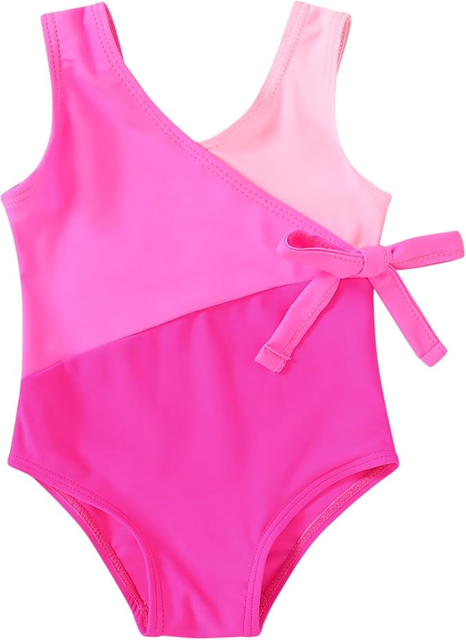 Happy Town Toddler Swimsuit Girl One Piece Bathing Suit Color Block Swimwear by HappyTown