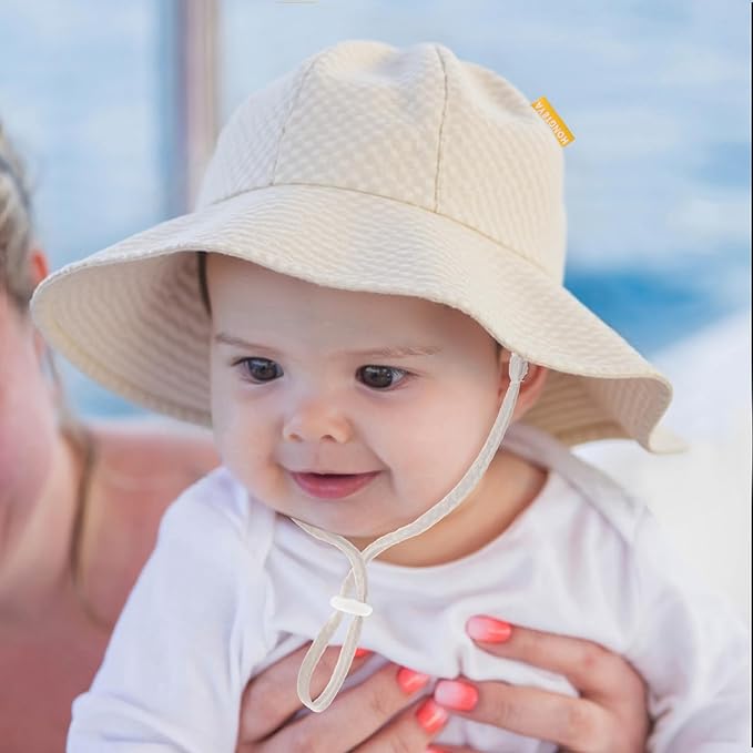 HONGTEYA Baby Sun Hat Toddler Girl Beach Hat Adjustable Outdoor Summer Hat UPF - Image 6