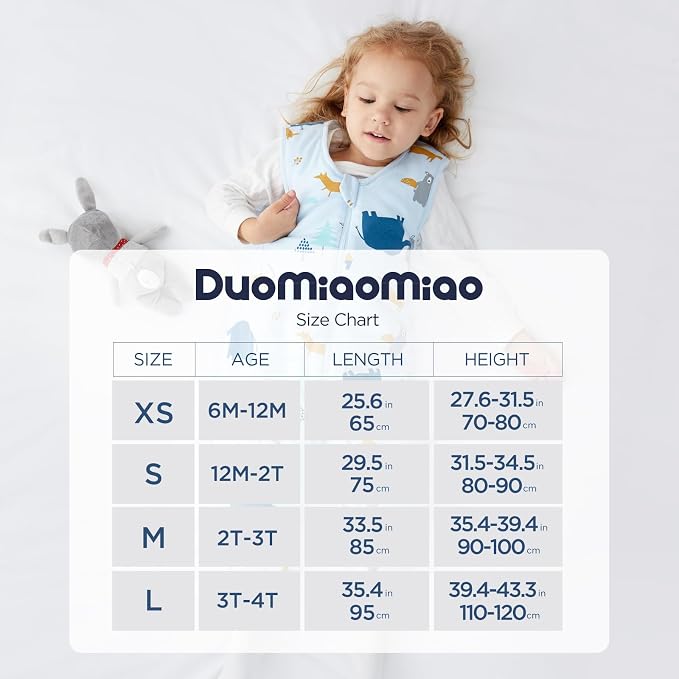 Duomiaomiao 2 Pack 0.5 TOG Toddler Sleep Sack 36-48 Months 100% Cotton - Image 7