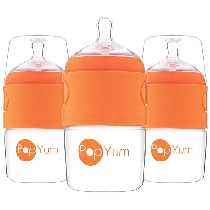 PopYum 5 oz Orange Anti-Colic Formula Making/Mixing/Dispenser Baby Bottles by PopYum