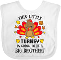 inktastic This Little Turkey Is Going To Be a Big Brother Baby Bib by Inktastic