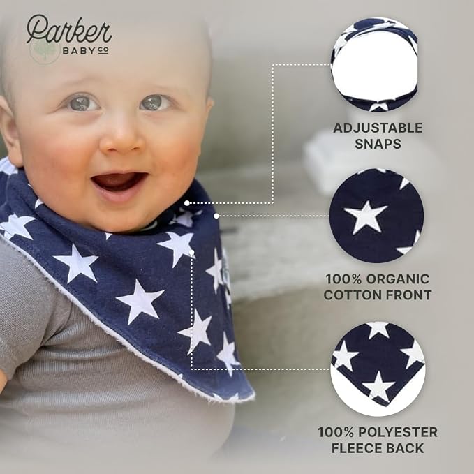 Parker Baby Bandana Drool Bibs 4 Pack Baby Bibs - Image 4