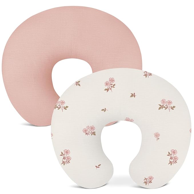 Nursing Pillow Covers 2 Pack, Muslin Nursing Cover by Wimist