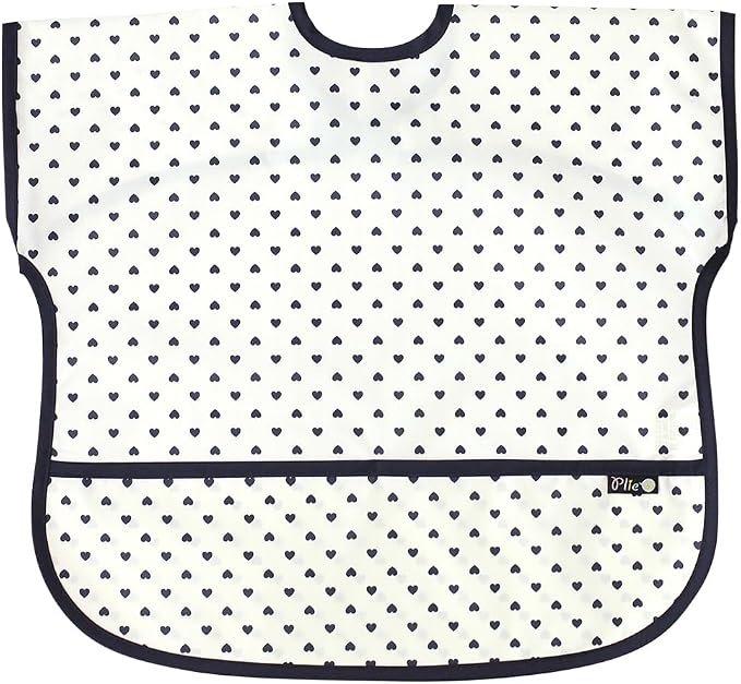 Short Sleeve Waterproof Bib for Toddlers – Feeding Apron for Mealtime, by Plie