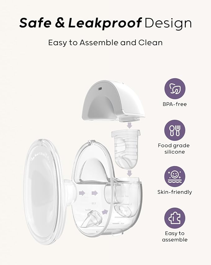 Nuliie Hands-Free Breast Pump, Wearable Breastfeeding Pump 4 Modes 9 Levels - Image 4