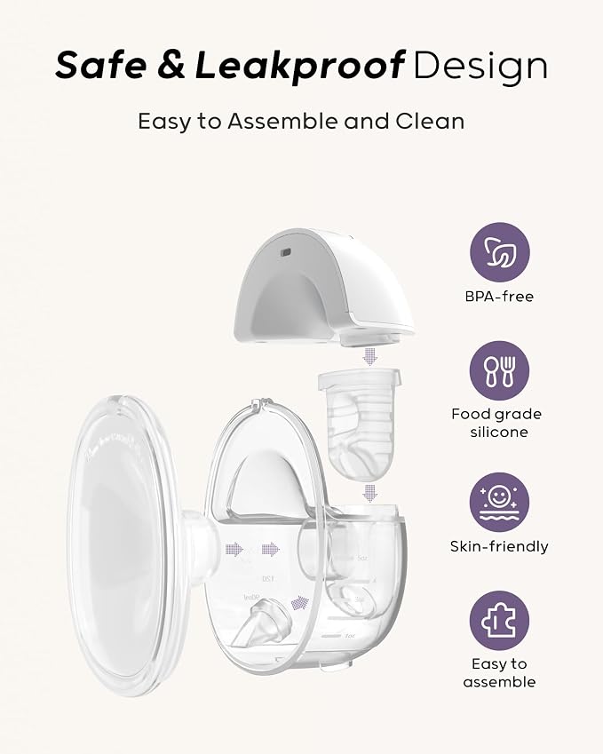 Nuliie Hands-Free Breast Pump, Wearable Breastfeeding Pump 4 Modes 9 Levels - Image 4