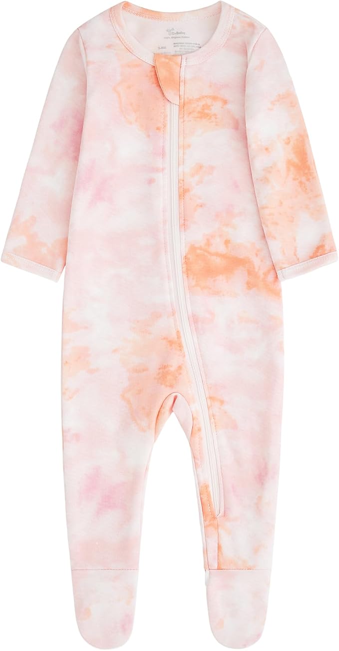 O2 BABY Baby Boys Girls Organic Cotton Zip-Front Sleeper Pajamas, Footed Sleep by O2BABY