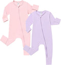 JunNeng 2 Pack Footless Long/Short Sleeve Baby Romper by JunNeng